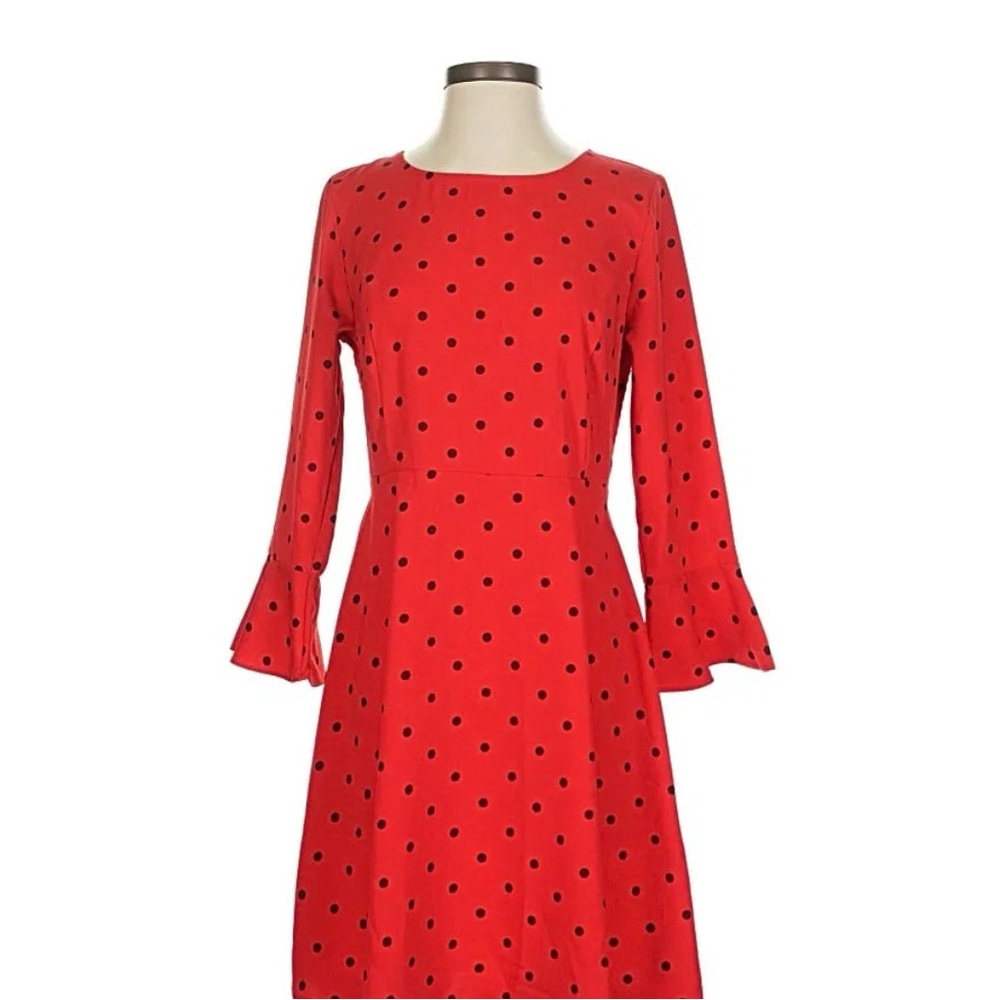Old Navy Red Long Sleeve Polka Dot Dress